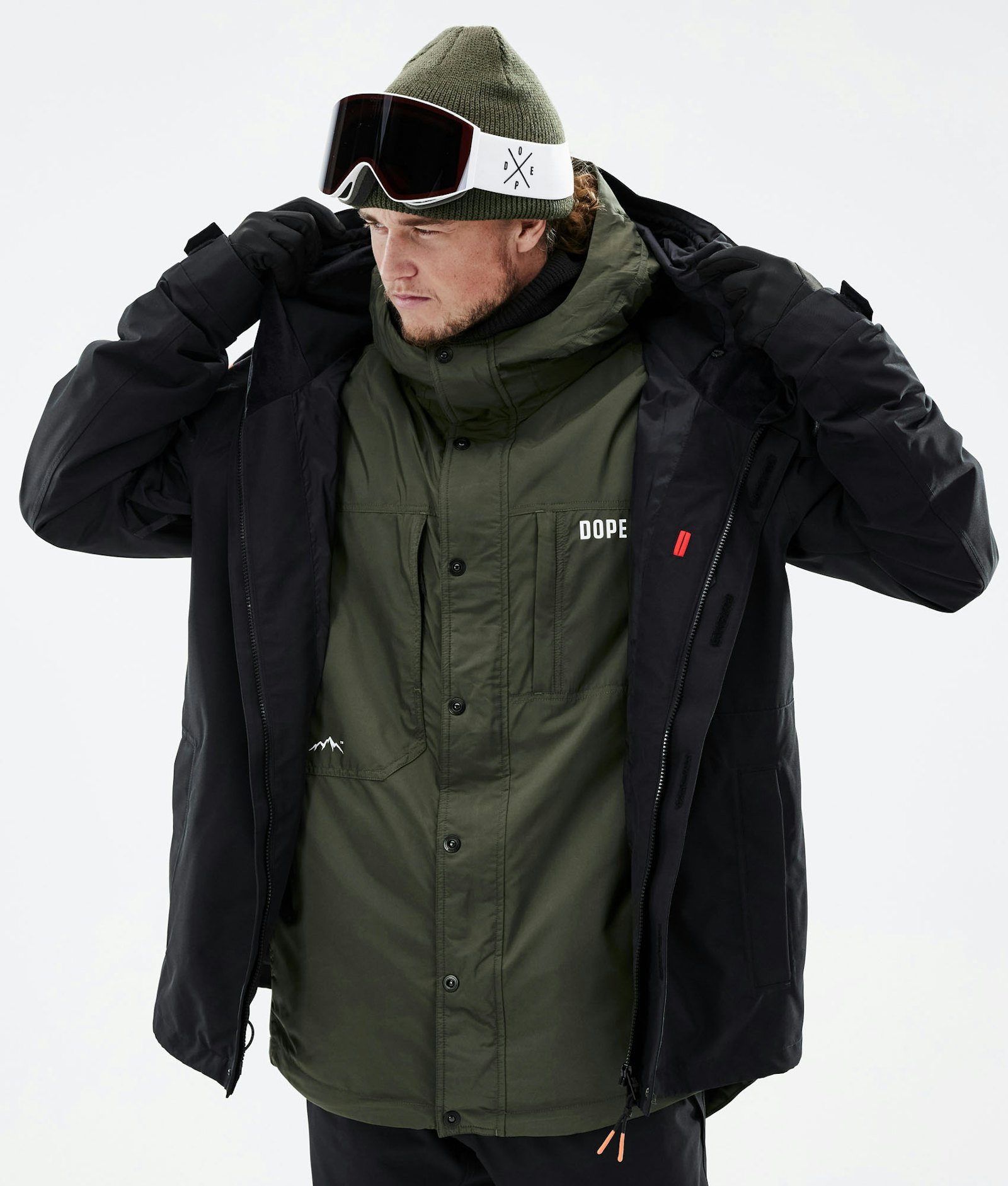 Insulated Midlayer Jacket Ski Men Olive Green