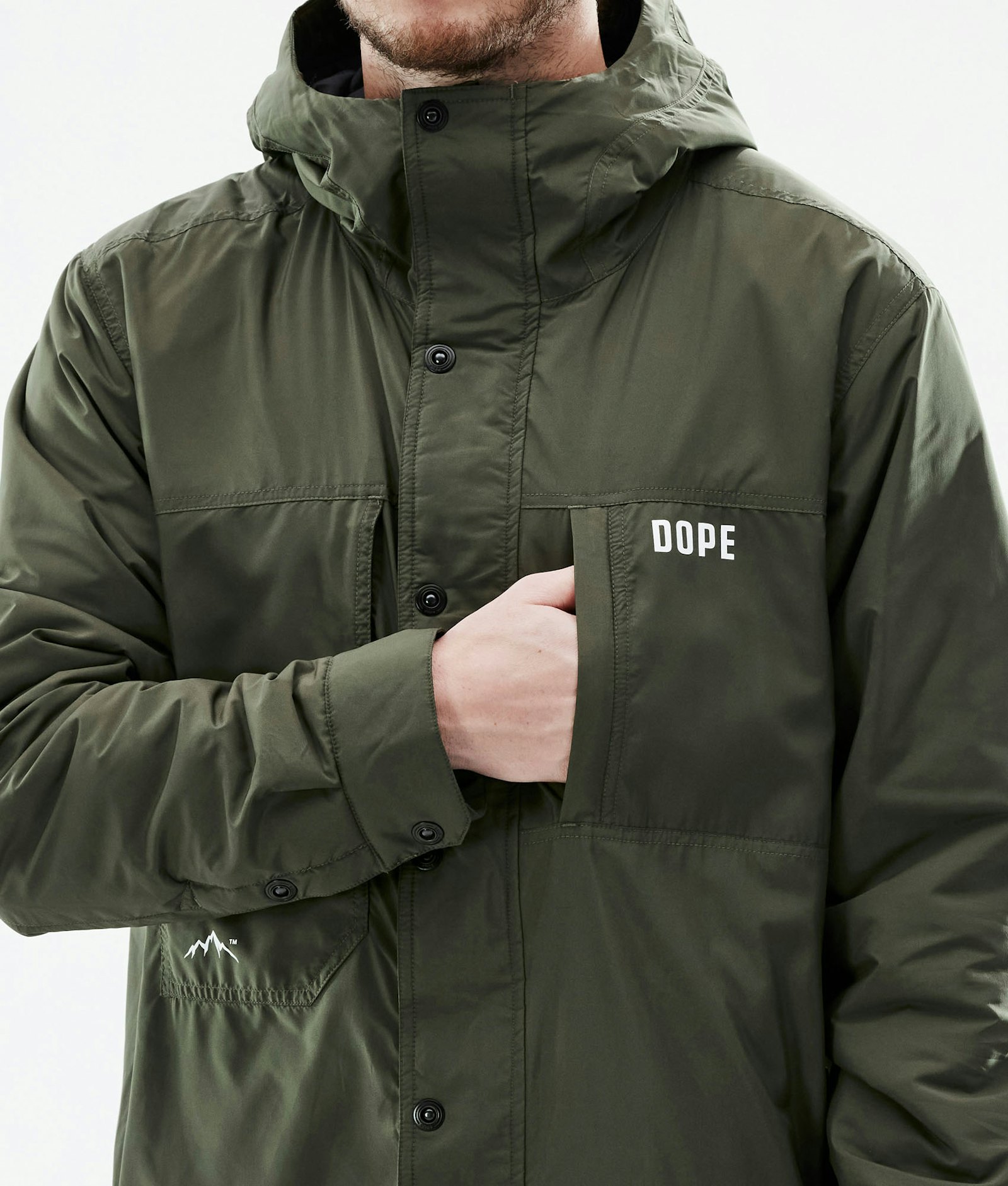 Dope Insulated Midlayer Jacket Men Olive Green Renewed, Image 10 of 12