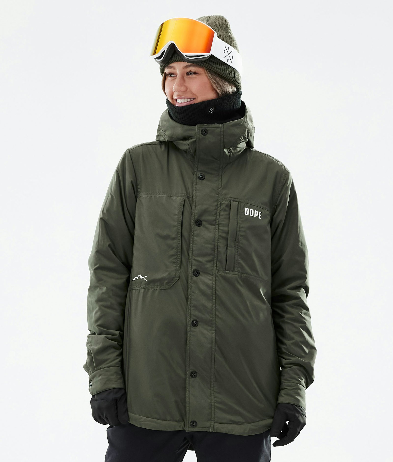 Dope Insulated W Midlayer Jacket Ski Women Olive Green