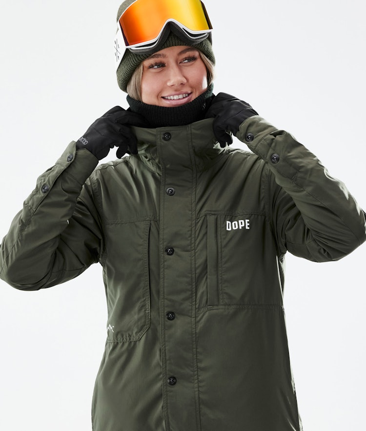 Dope Insulated W Veste de Ski - Couche intermédiaire Femme Olive Green, Image 3 sur 12