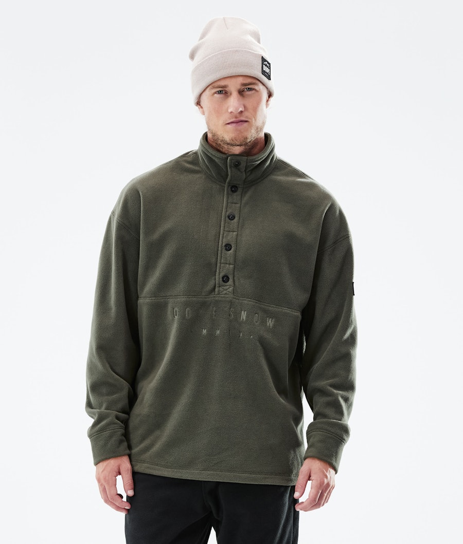 Comfy 2021 Fleece Sweater Men Olive Green Renewed
