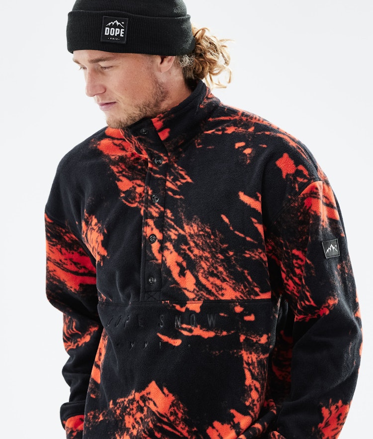 Dope Comfy 2021 Fleece Sweater Men Paint Orange, Image 2 of 6