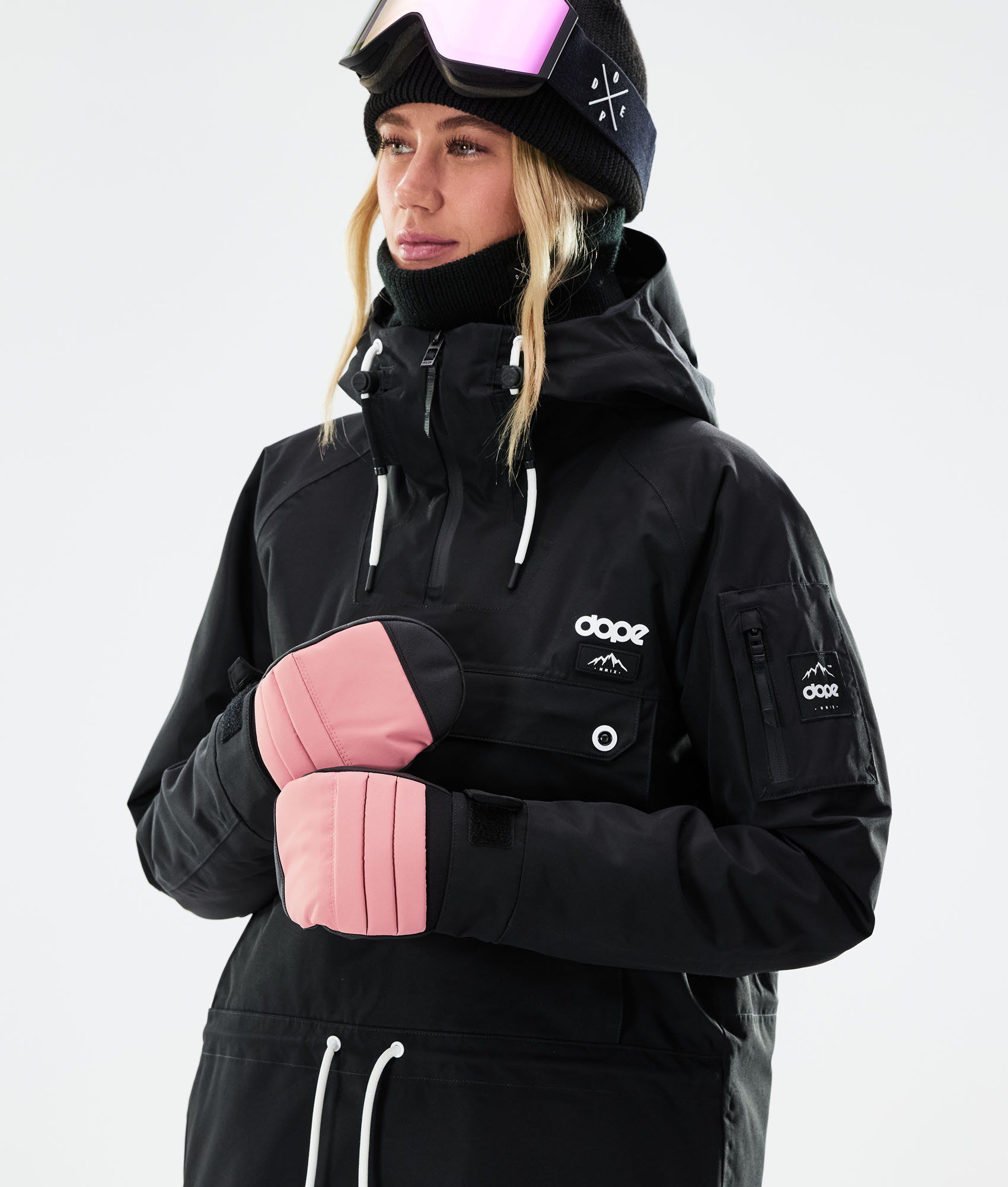 pink snowboard mittens