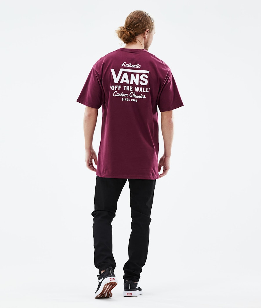 Vans Holder St Classic T-shirt Herr Burgundy/White