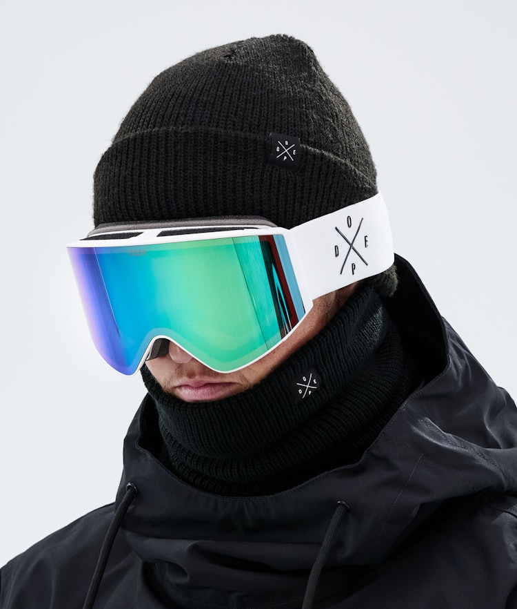 Dope Sight 2021 Gafas de esquí Hombre White/Green Mirror - Blanco