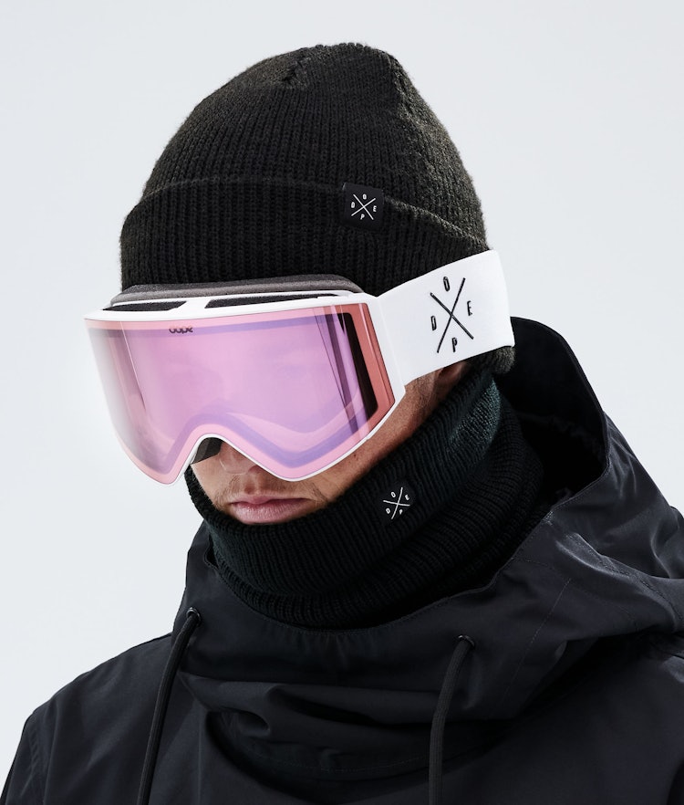 Dope Sight Masque de ski Homme White W/White Pink Mirror