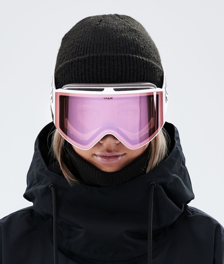 Dope Ski Goggles NZ Stockists - White W/White Pink Mirror Mens Sight