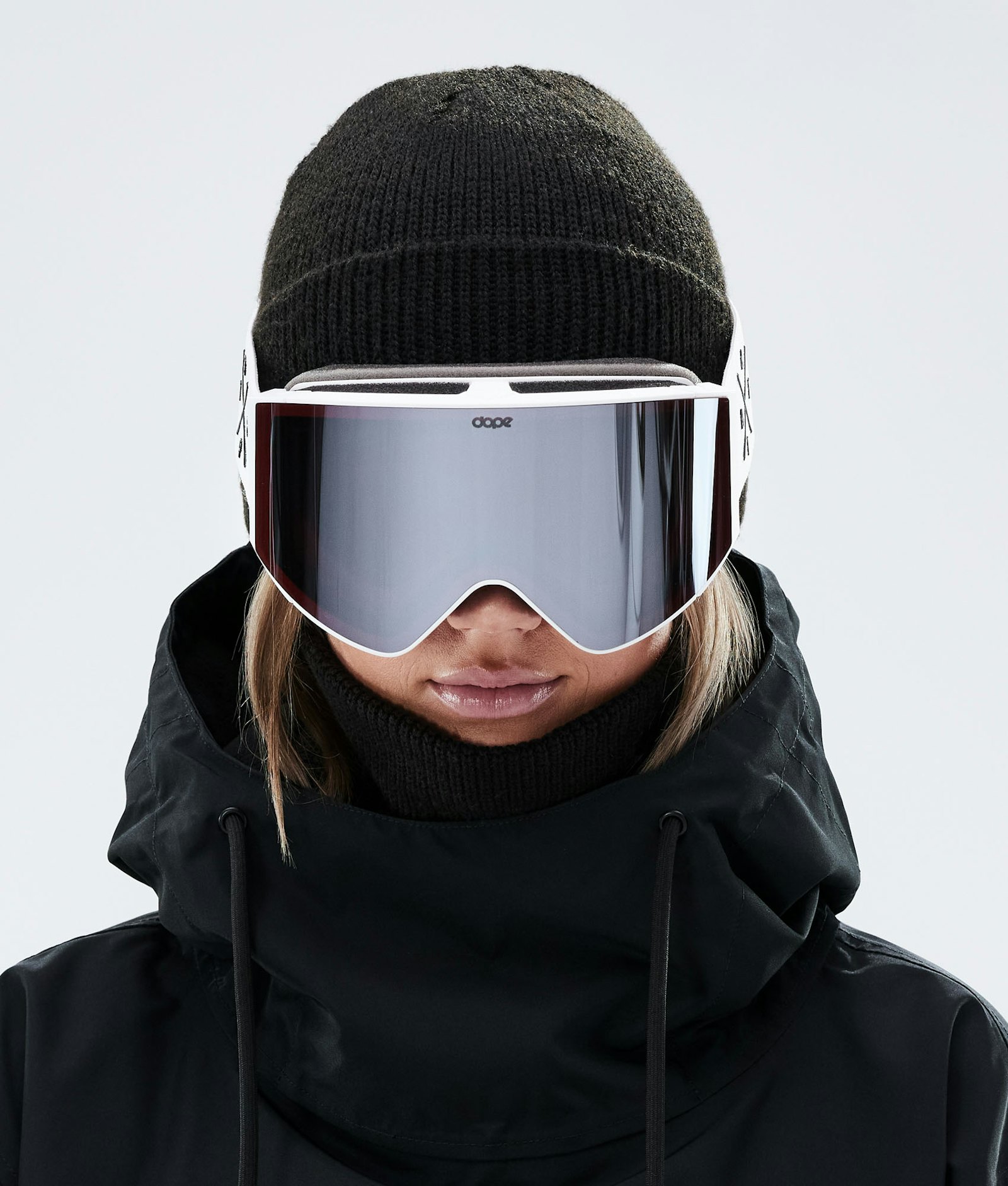 Dope Sight 2021 Masque de ski White/Silver Mirror