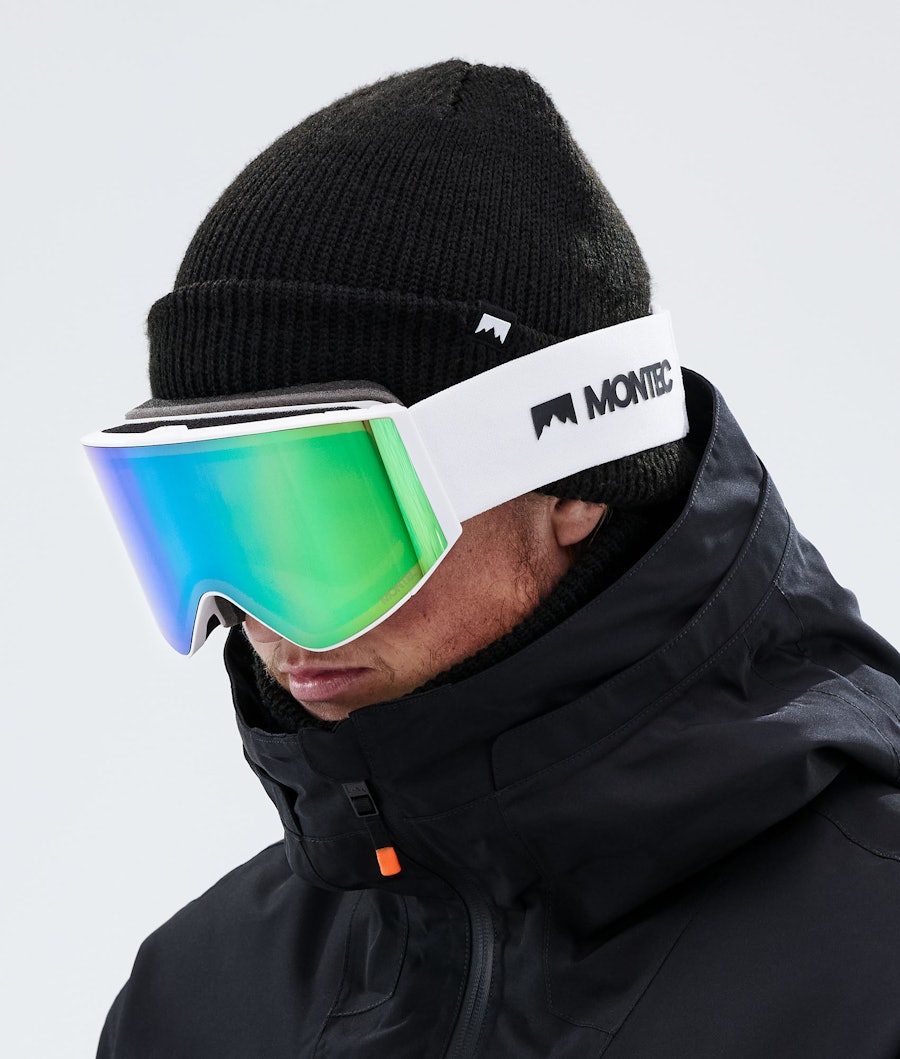 Montec Scope Men's Ski Goggle White/Tourmaline Green Mirror