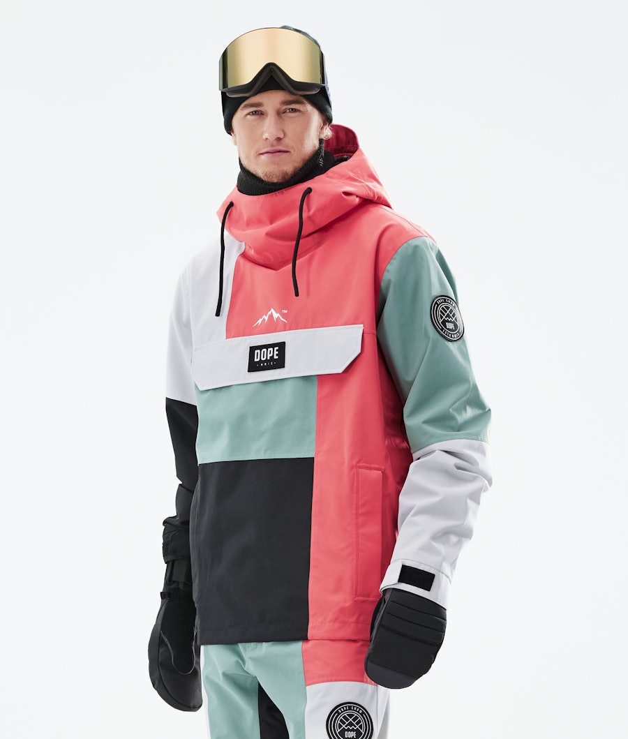 Dope Blizzard Snowboard Jacket Limited Edition Patchwork Coral