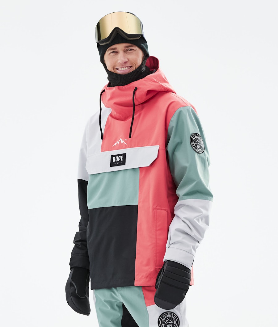 Dope Blizzard Ski Jacket Limited Edition Patchwork Coral