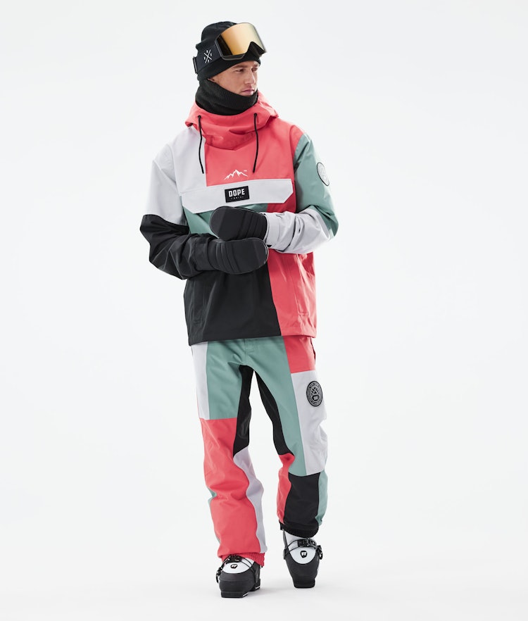Dope Blizzard LE Veste de Ski Homme Limited Edition Patchwork Coral