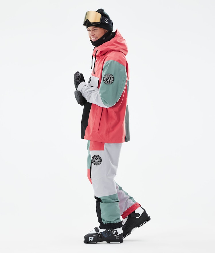Dope Blizzard LE Veste de Ski Homme Limited Edition Patchwork Coral