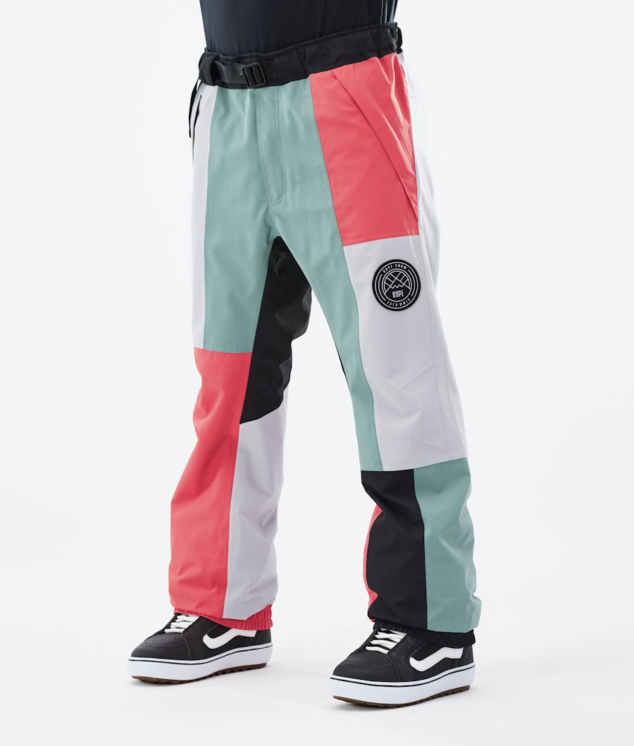 Dope Blizzard Men's Snowboard Pants Limited Edition Patchwork Coral