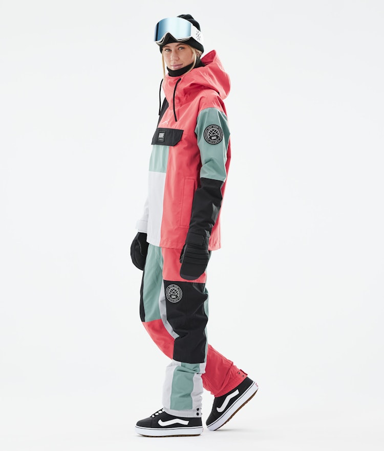 Dope Blizzard LE W Snowboard jas Dames Limited Edition Patchwork Coral, Afbeelding 5 van 10