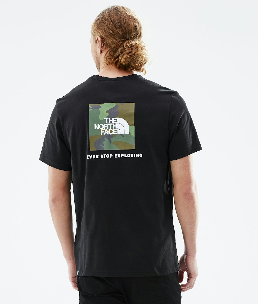 The North Face Redbox T-shirt Herr Tnf Black/Thyme Brushwood Camo Print