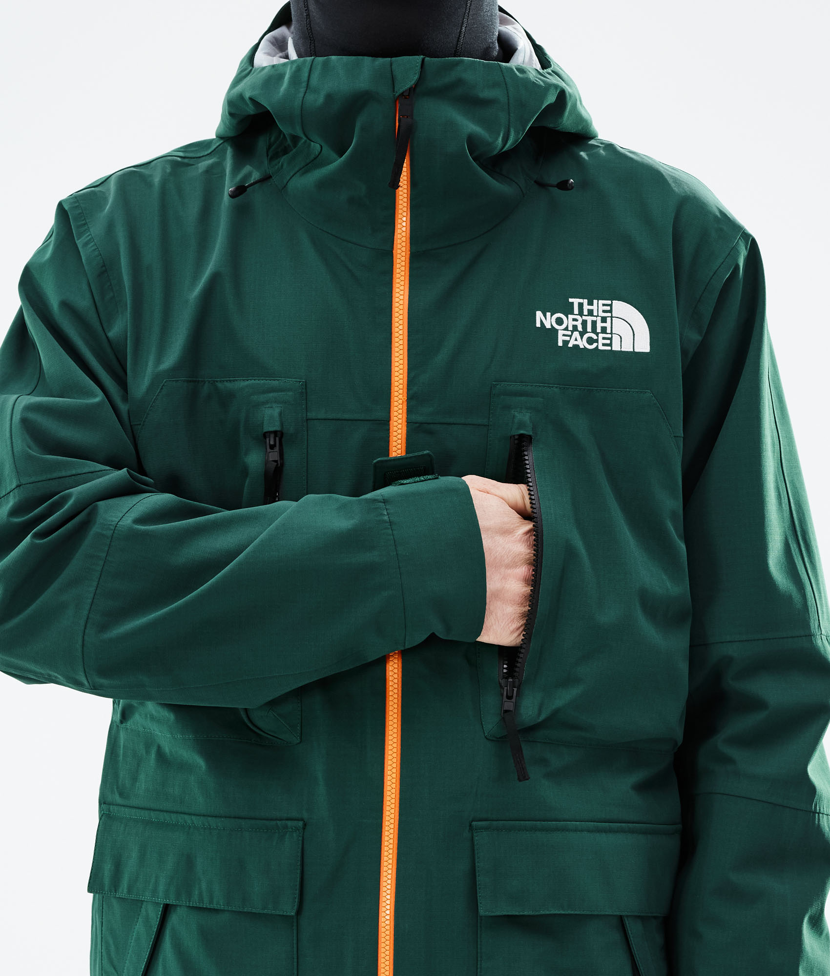 green north face ski jacket