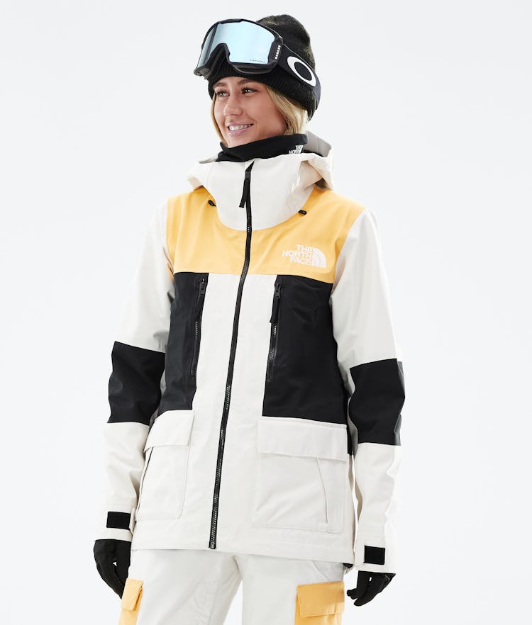 Face Dragline Ski jas Dames Gardenia White/Chamoise Orange/Tnf Black - Wit |