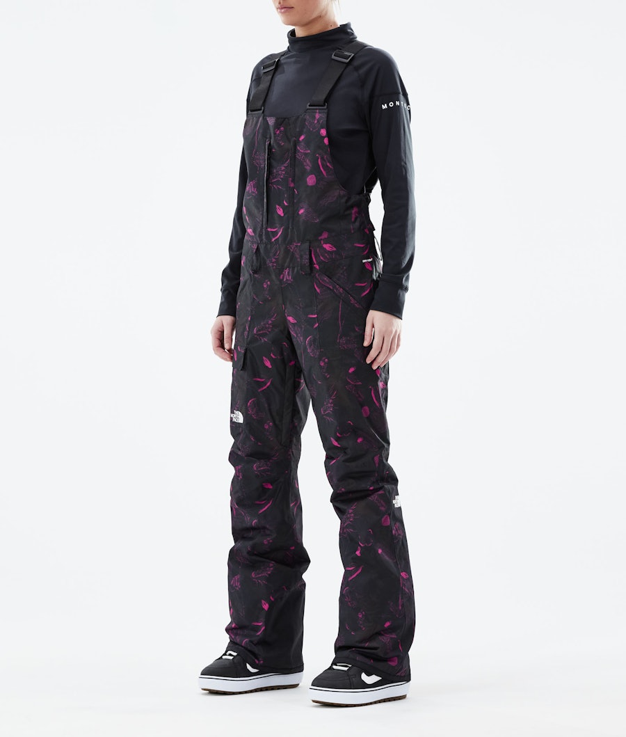 The North Face Freedom Bib Snowboard Pants Roxbury Pink hlftoneflorlprint