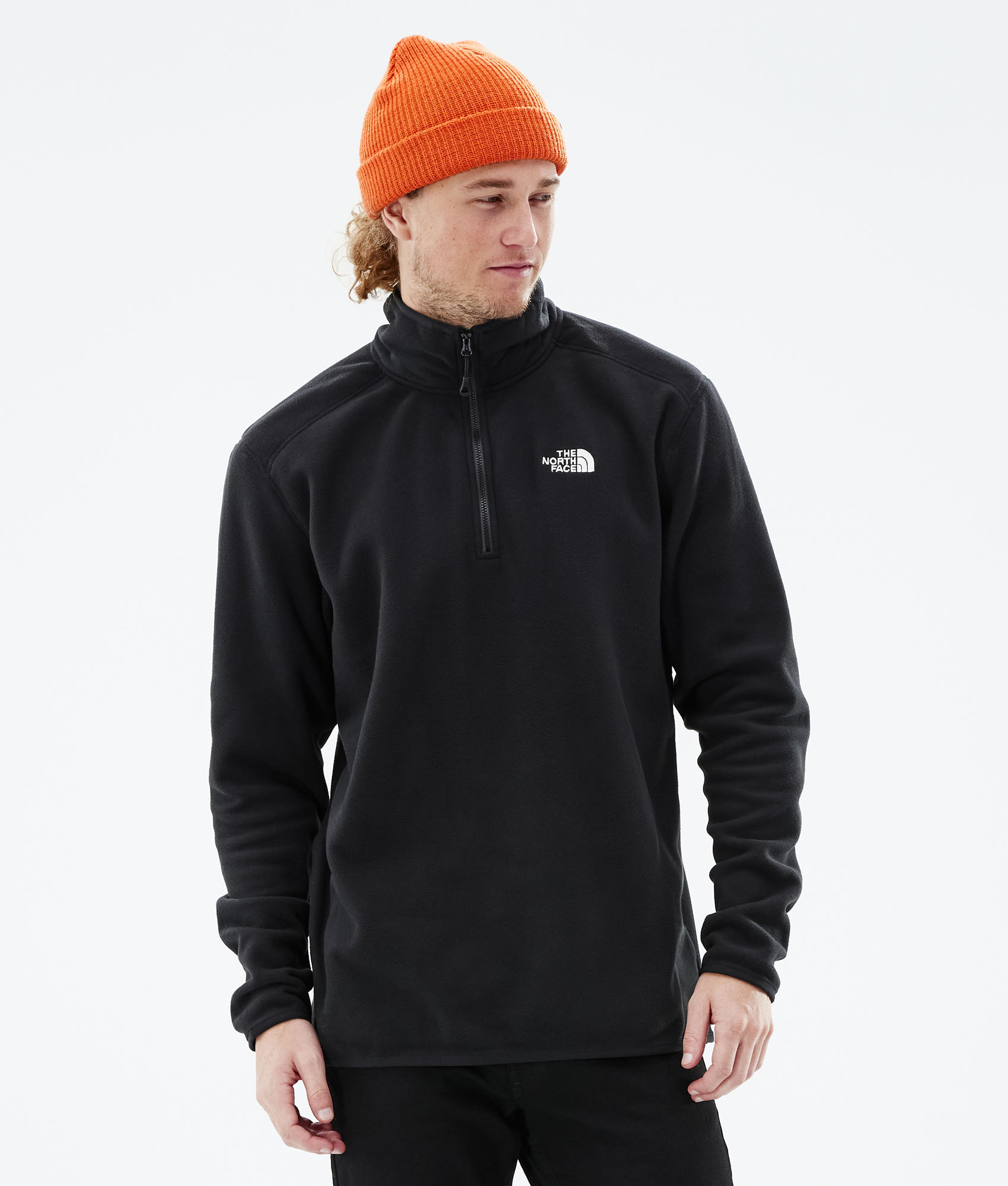 the north face 100 glacier full zip fleece in black