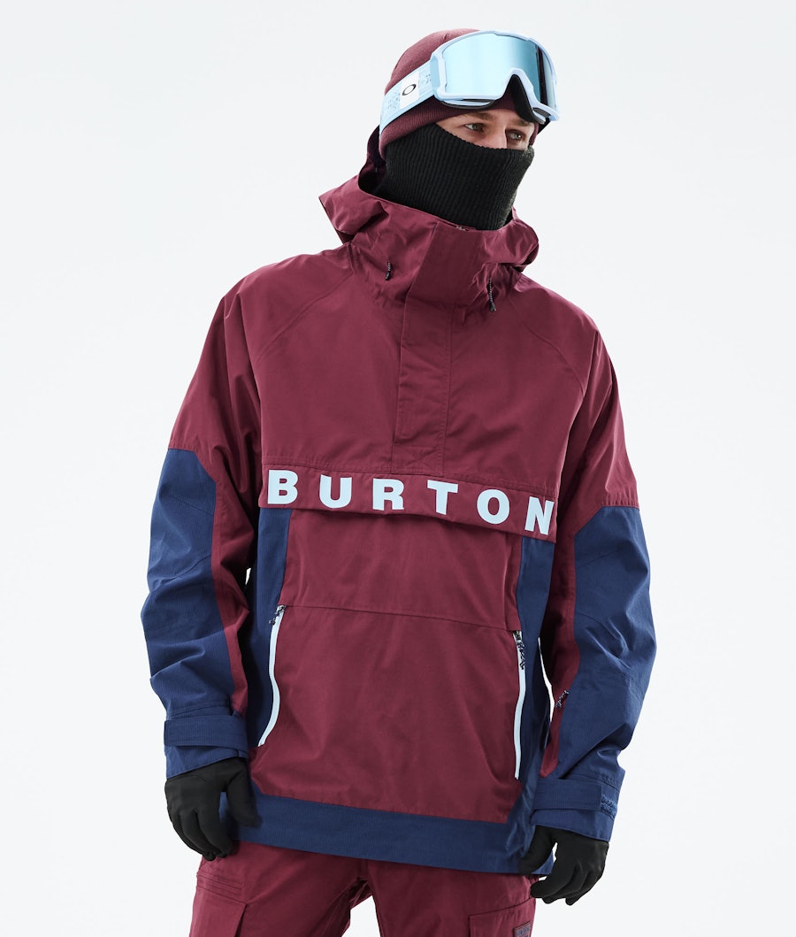 Burton Frostner Anorak Snowboardjakke Mulled Berry / Dress Blue