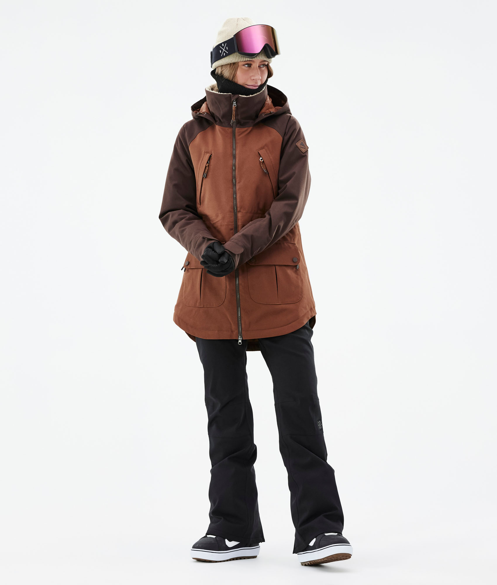 brown womens snowboard jacket