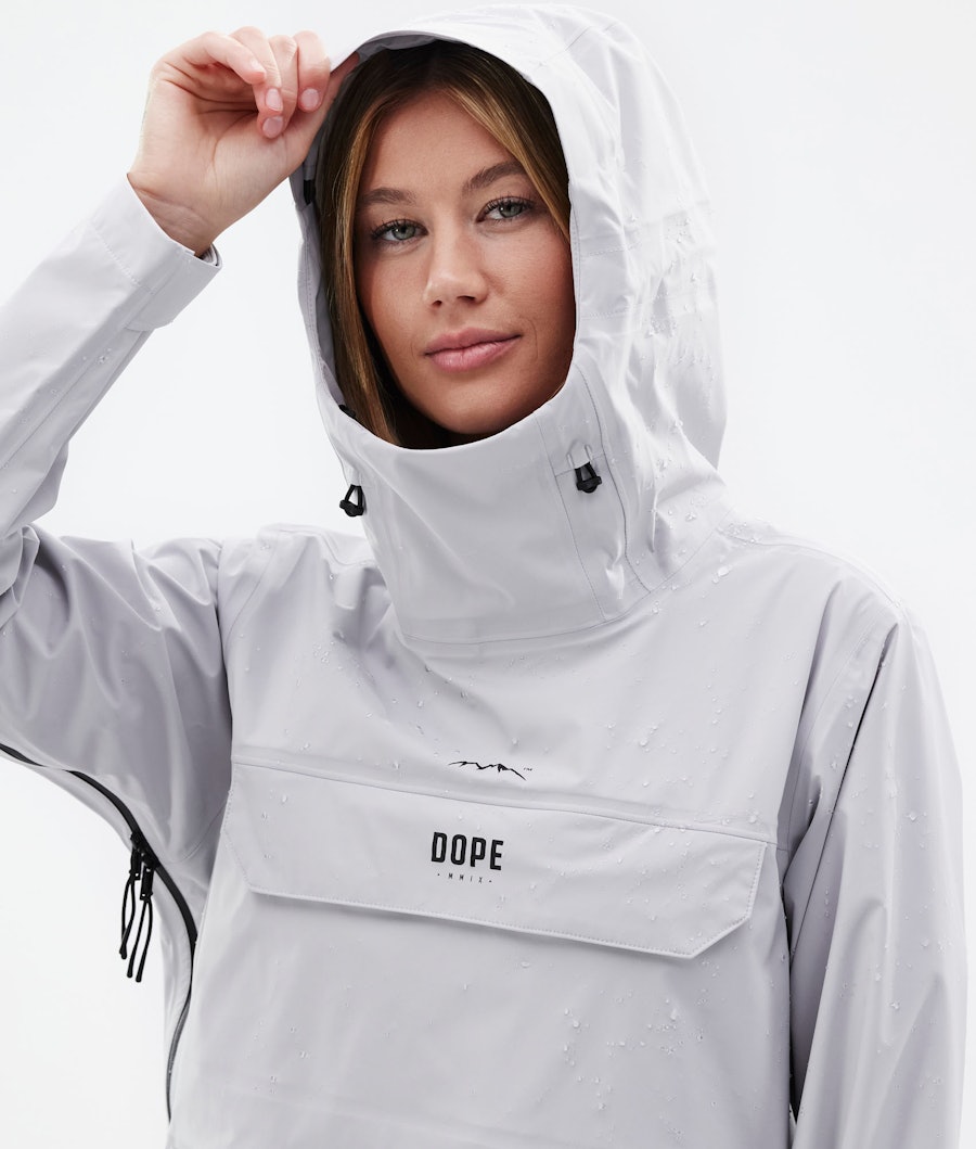 Dope Downpour W Women's Rain Jacket Light Grey