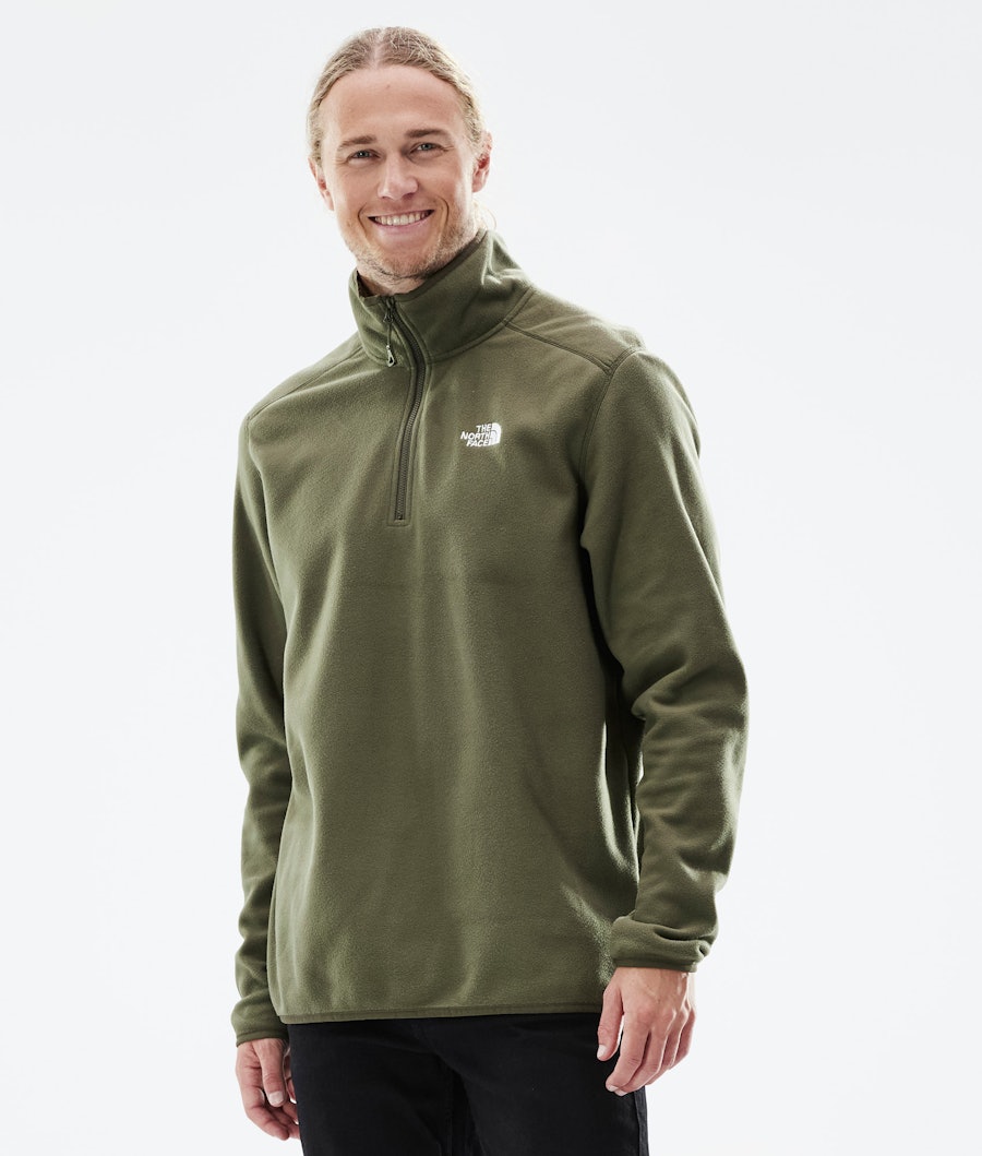 The North Face 100 Glacier 1/4 Zip Sweat Polaire New Taupe Green