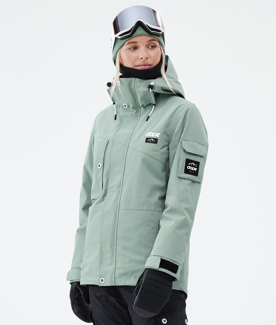 Dope Blizzard Women Full Ski Jacket Green Soft W Zip
