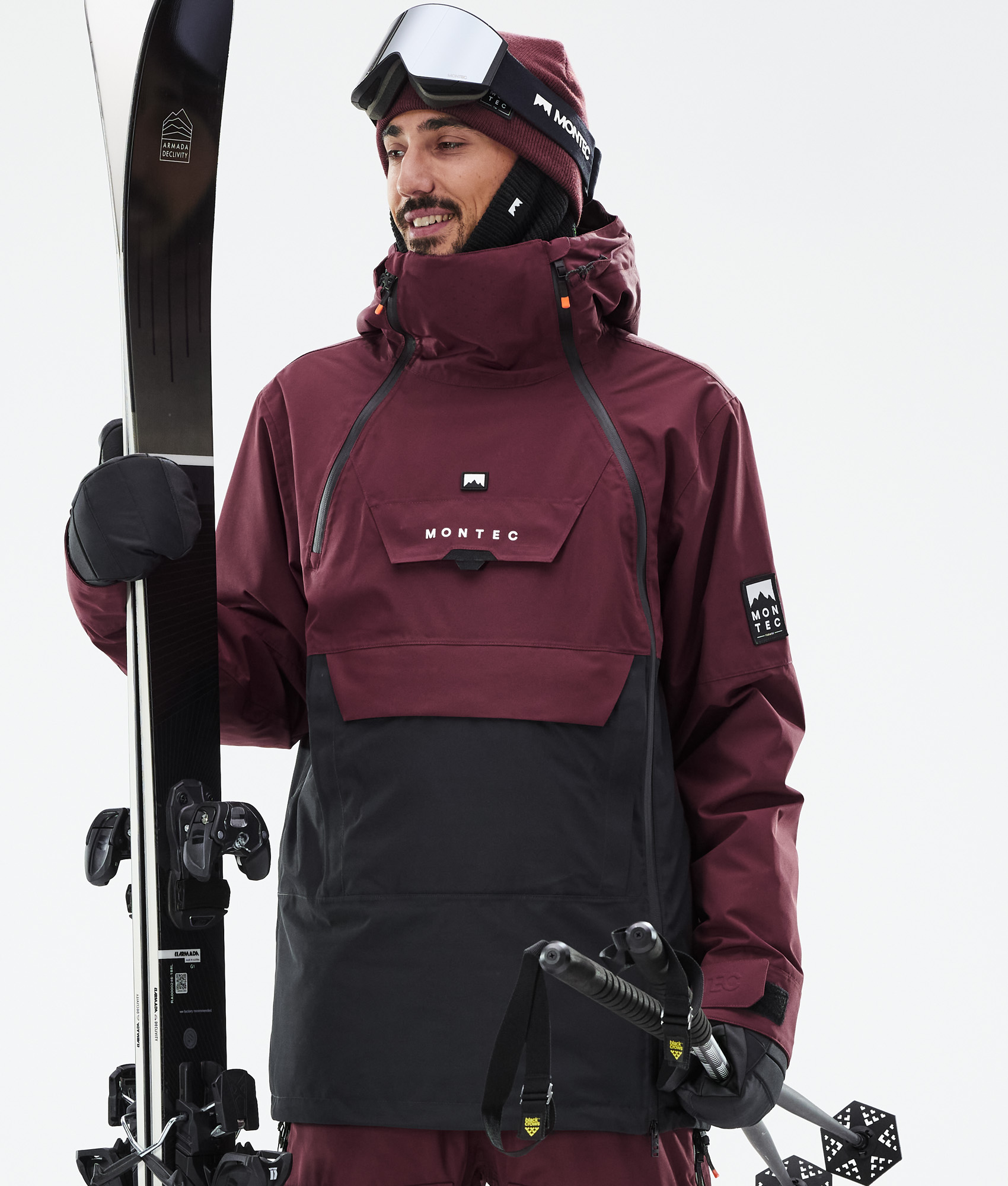 Montec Doom Ski Jacket Men Burgundy/Black | Montecwear.com