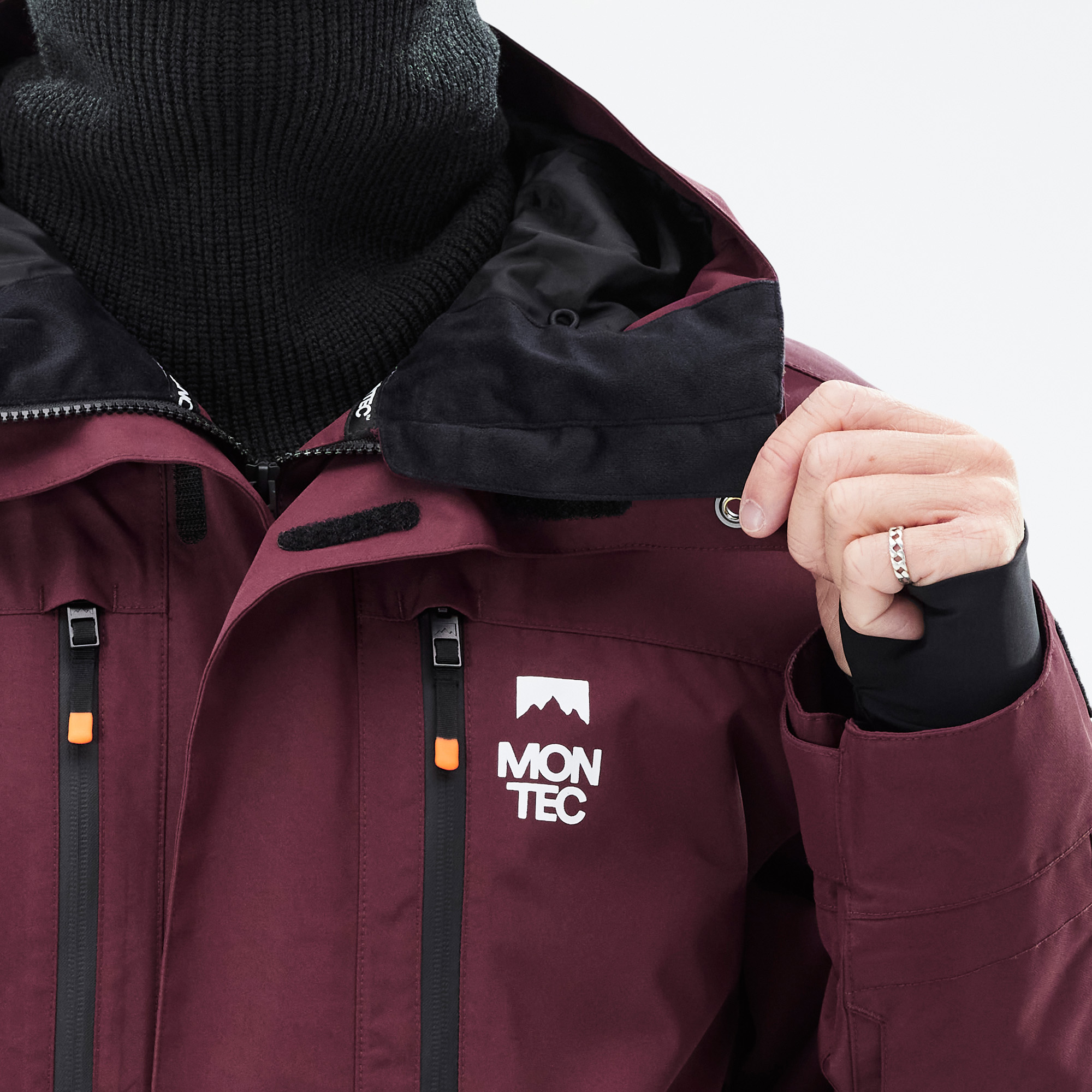 Montec Fawk Ski Jacket Men Burgundy/Black | Montecwear CA