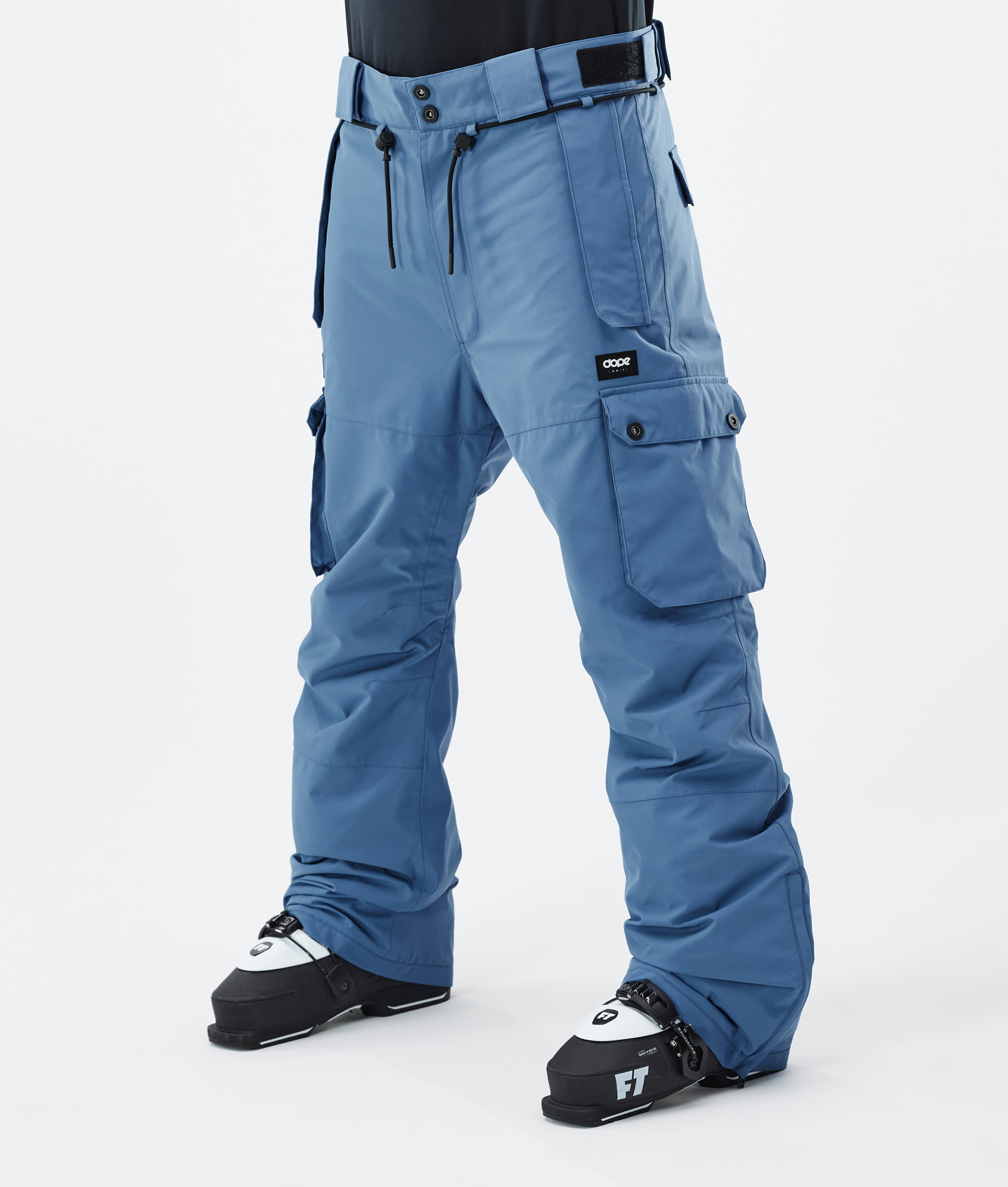 Vtg. Nils Skiwear Snow Pants Mens 34 Blue With Belt.Nylon Pre Owned