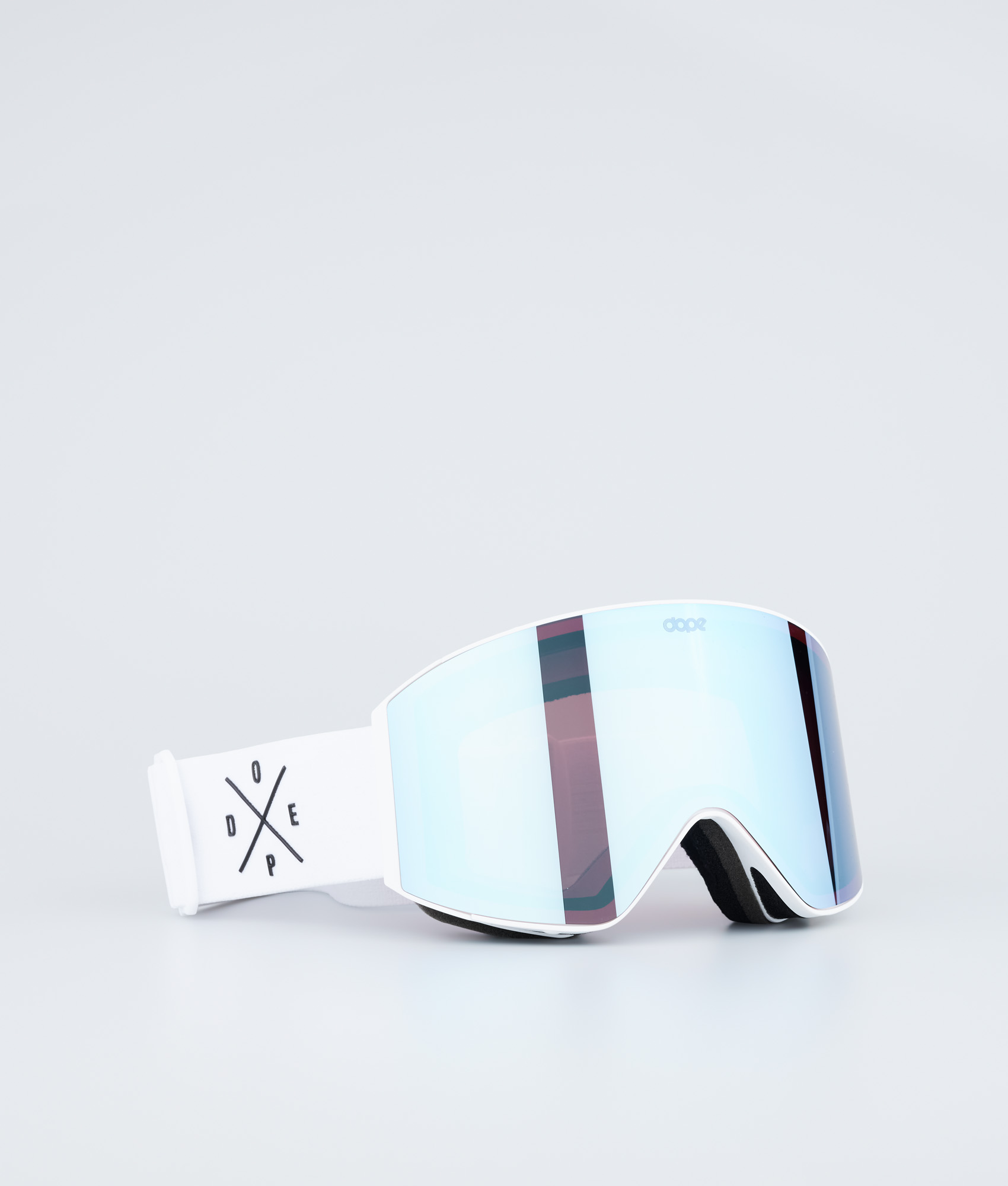 Dope Sight Ski Goggles Men White W/White Blue Mirror