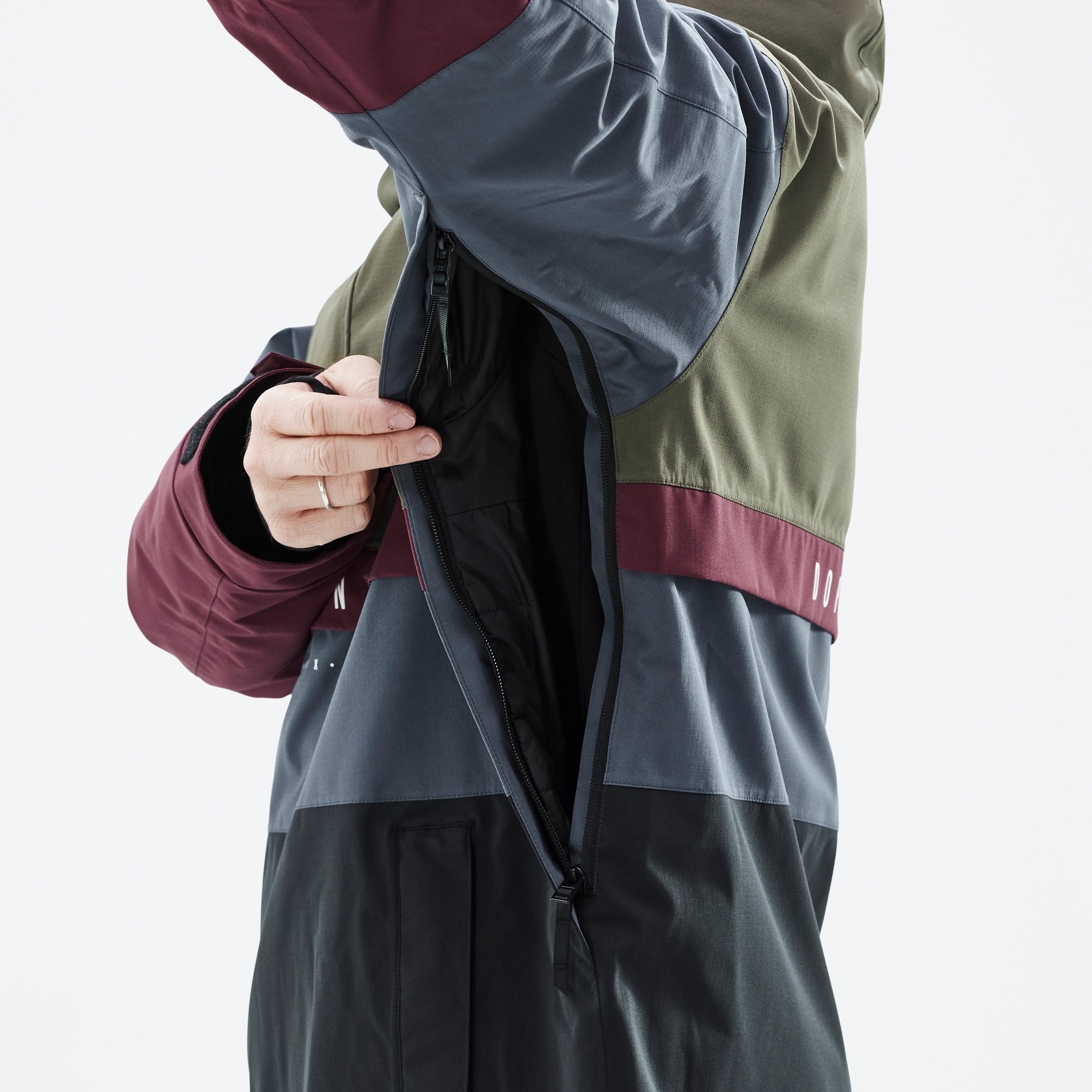 Dope Legacy Track Snowboard Jacket Men Olive Green/Burgundy/Metal