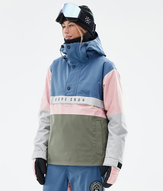 Legacy Track W Ski Jacket Women Blue Steel/Light Grey/Soft Pink/Greenish