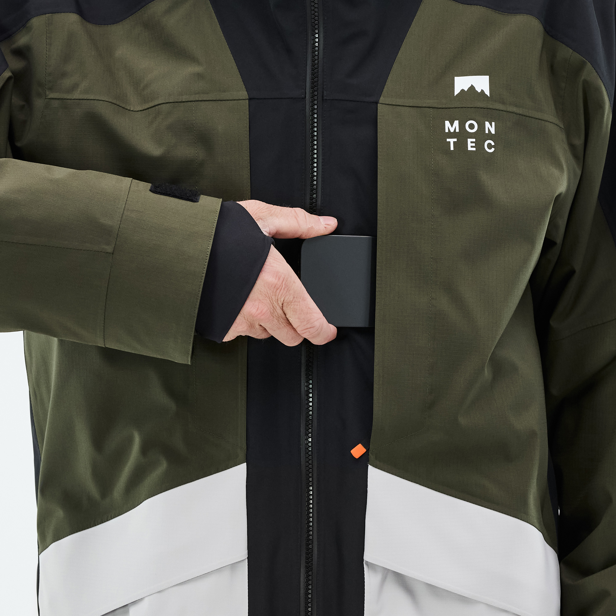Montec Morpheus スキージャケット メンズ Black/Olive Green/Light