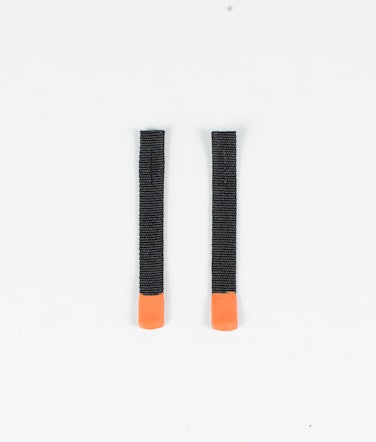 2pc Rips Tape Zip Puller Varaosa Black/Orange Tip
