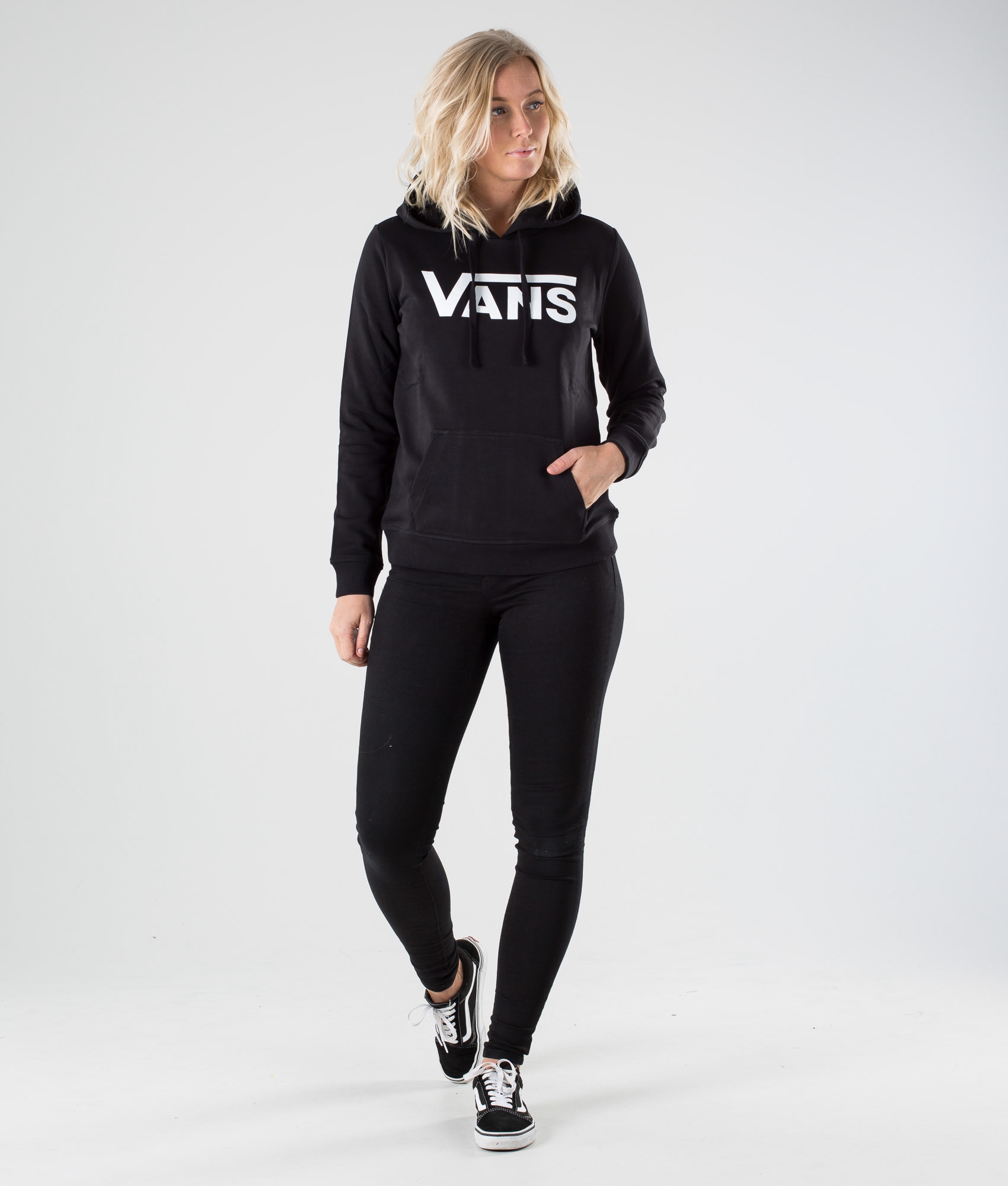 Vans Classic V Hoodie Hood Black Vans Classic V Hoodie Hood Black