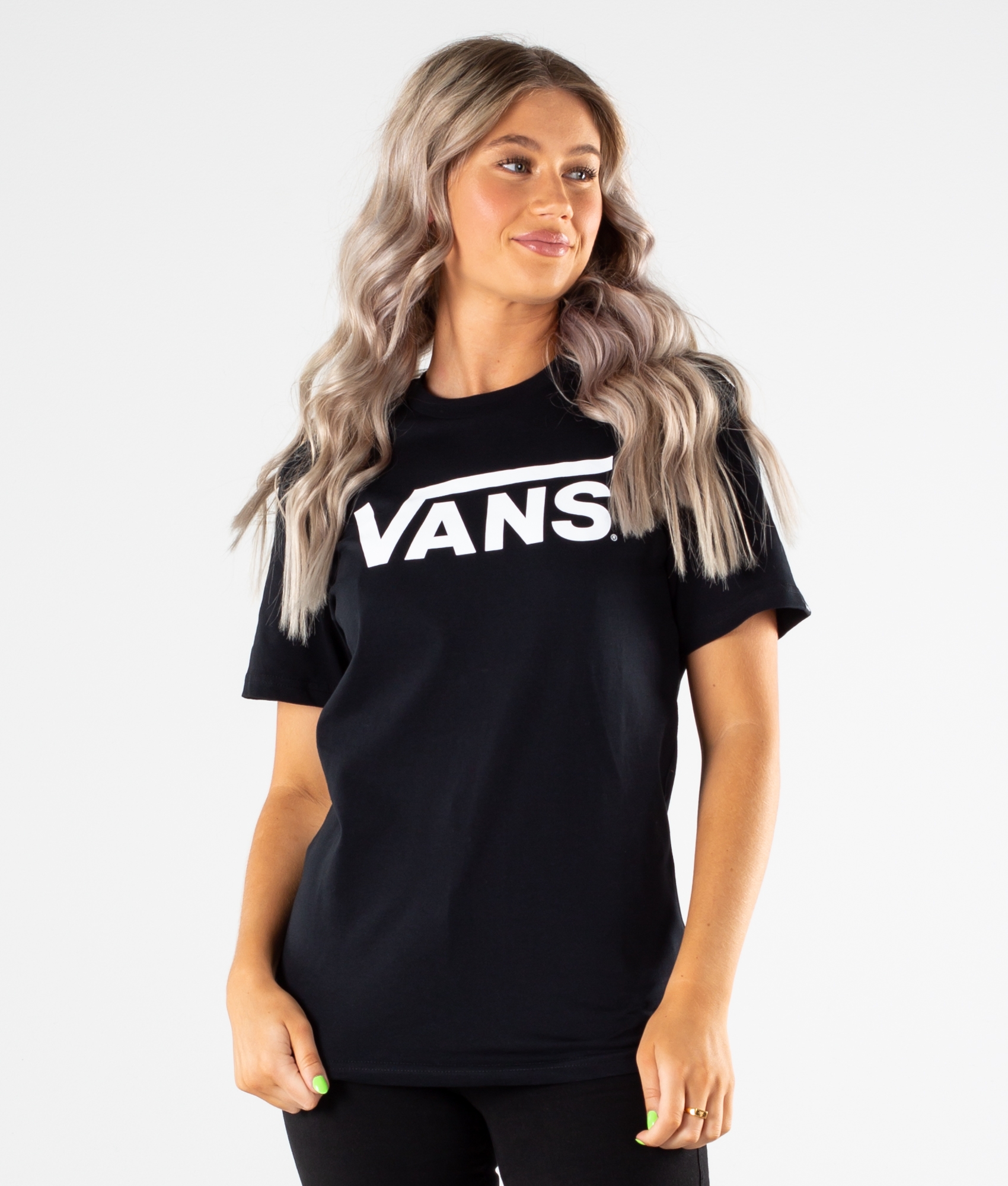 black and white vans shirt womens