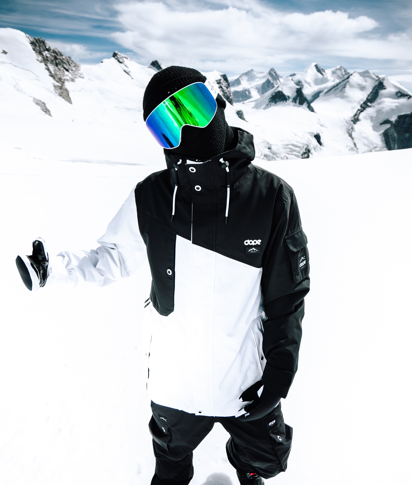 Dope Adept 2019 Men's Snowboard Jacket Black/White Dopesnow UK