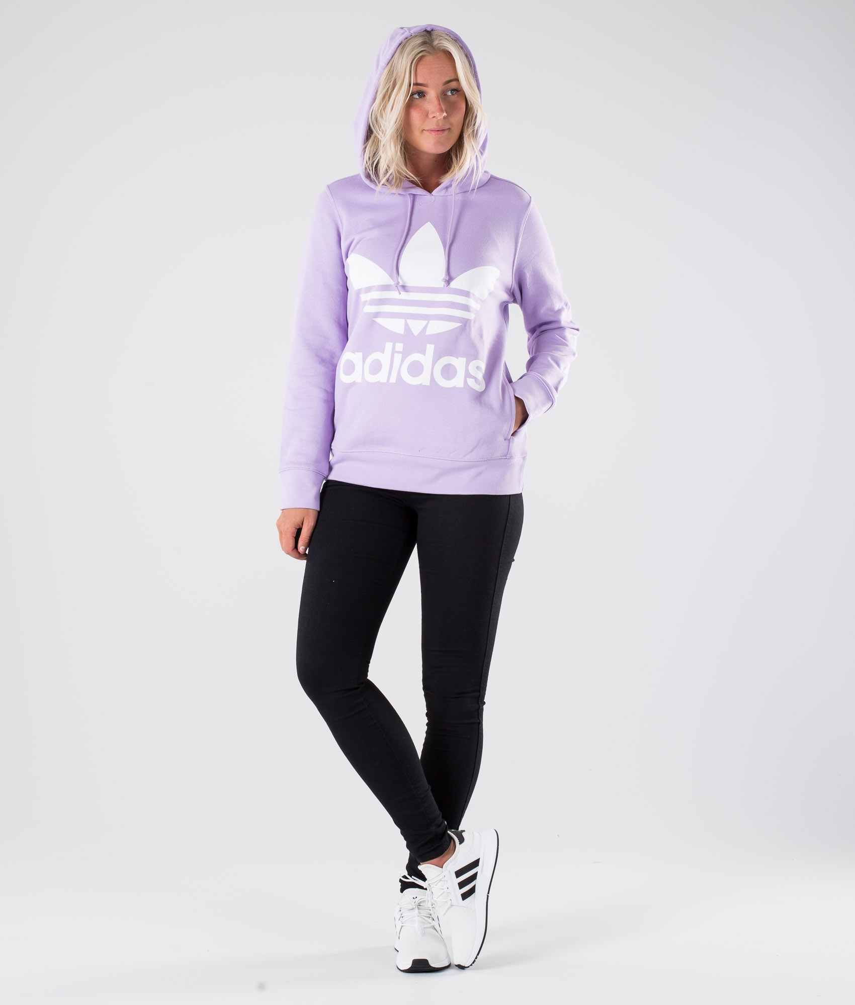 purple adidas trefoil hoodie