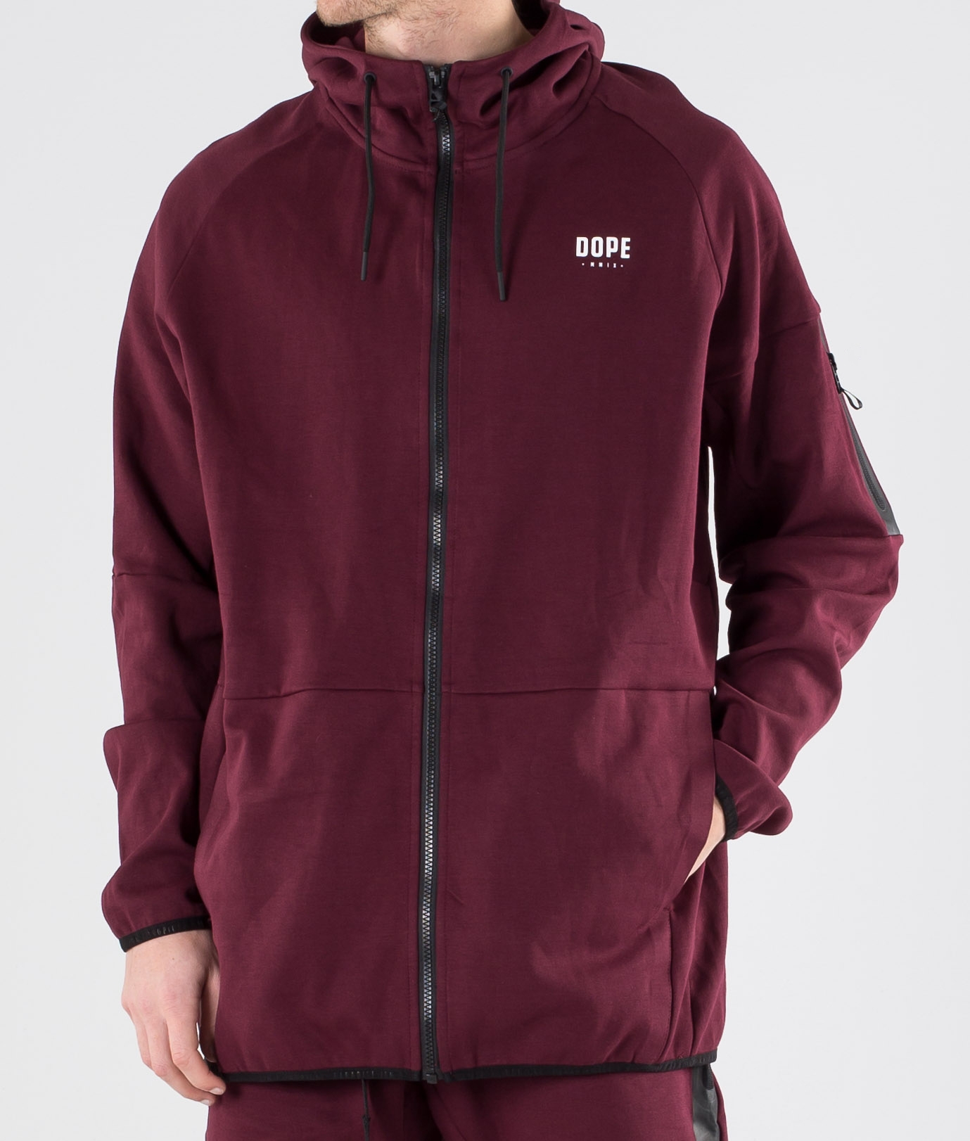 Dope Ronin Full Zip Hoodie Men Burgundy Dopesnow NZ