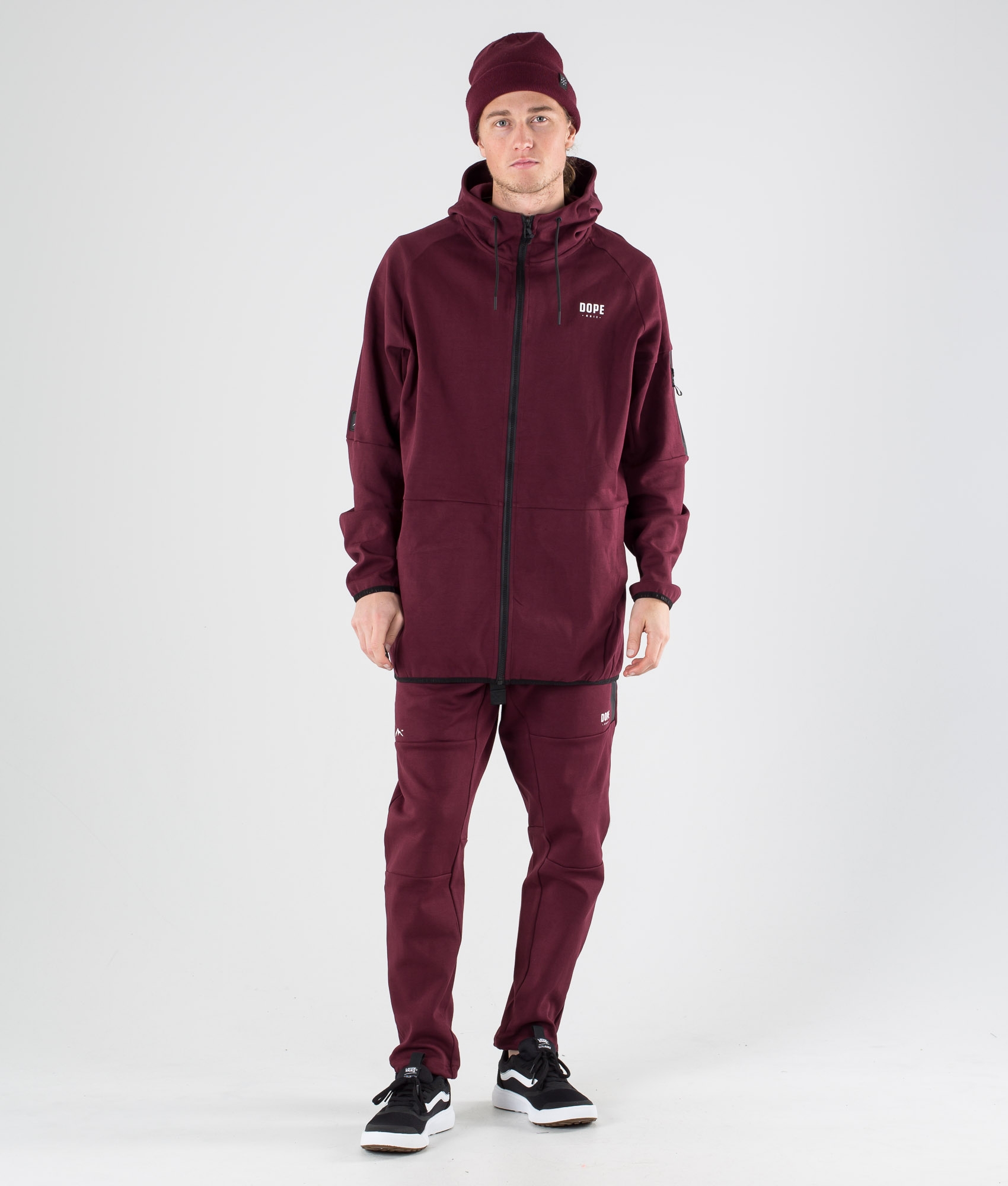 Dope Ronin Full Zip Hoodie Men Burgundy Dopesnow NZ