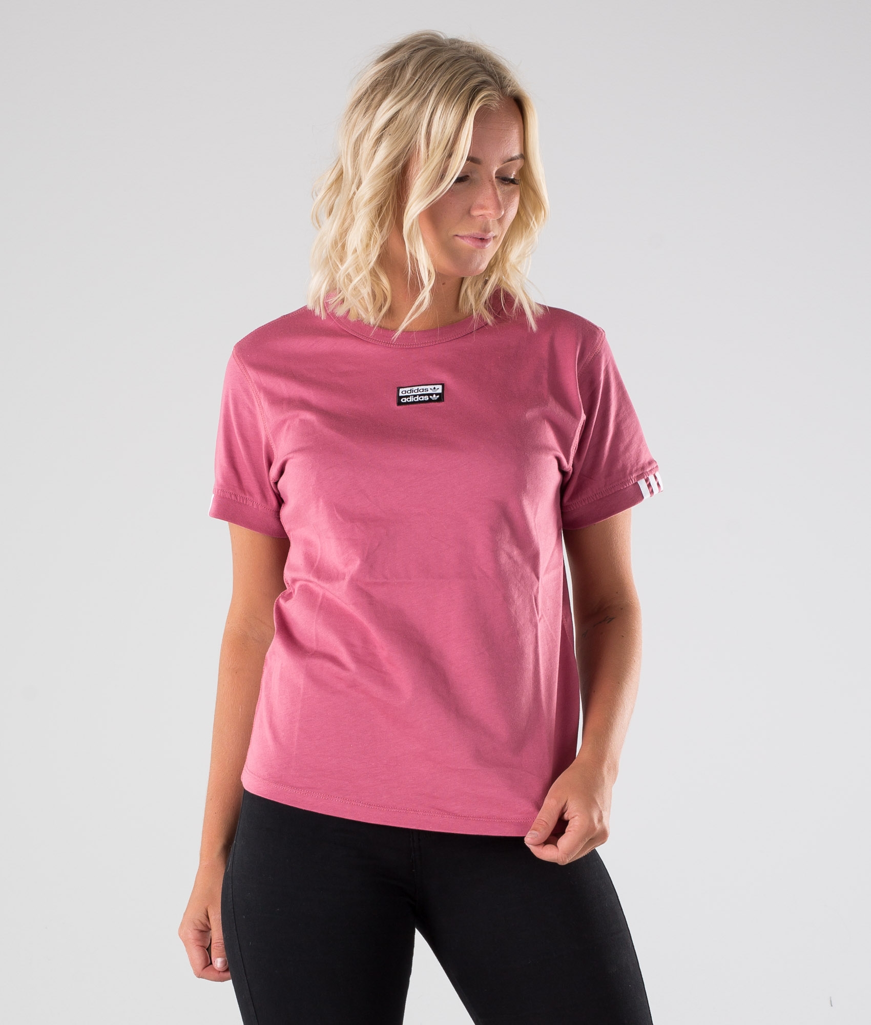 trace pink adidas shirt