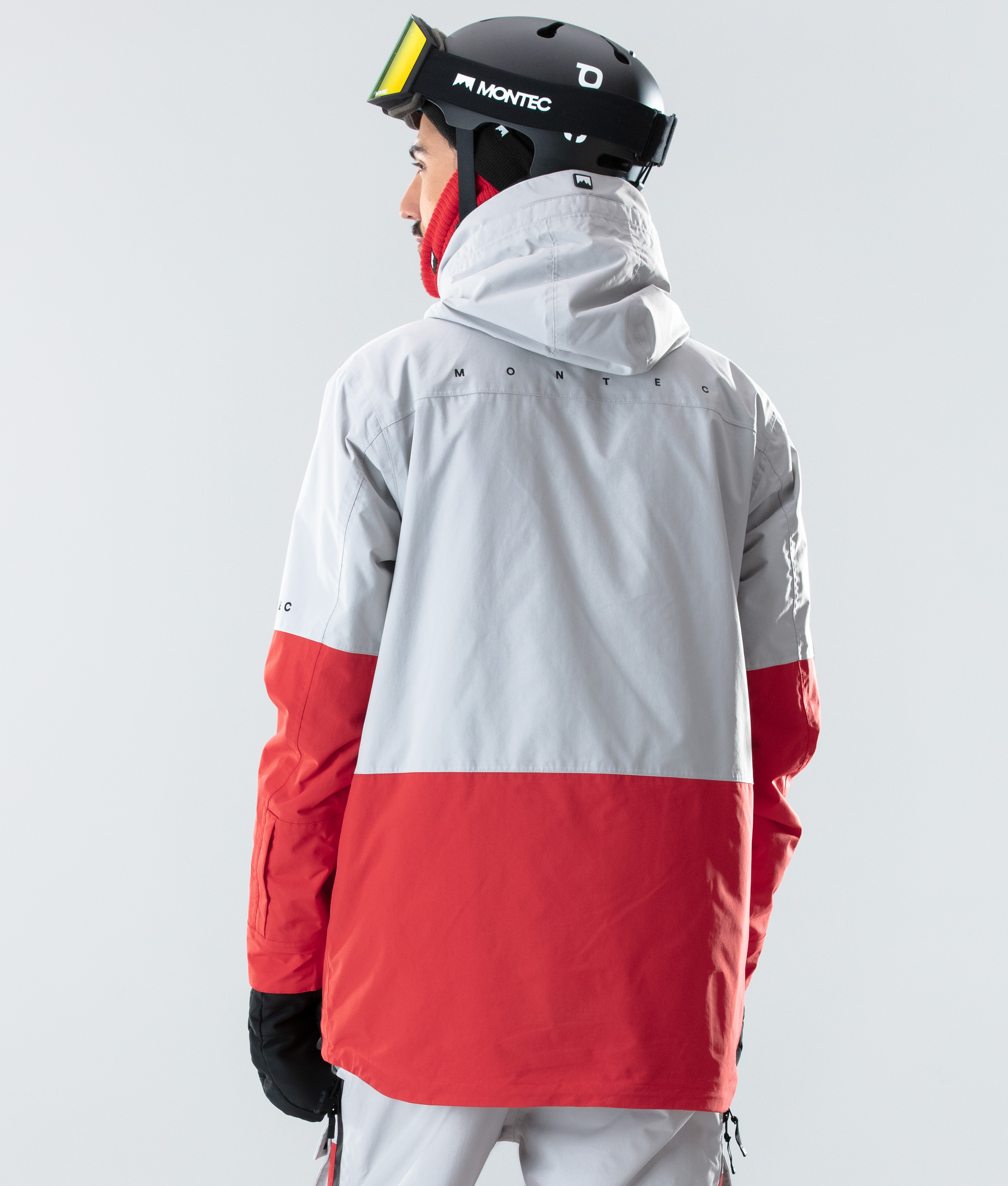 Montec Fawk Ski Jacket Light Grey/Red