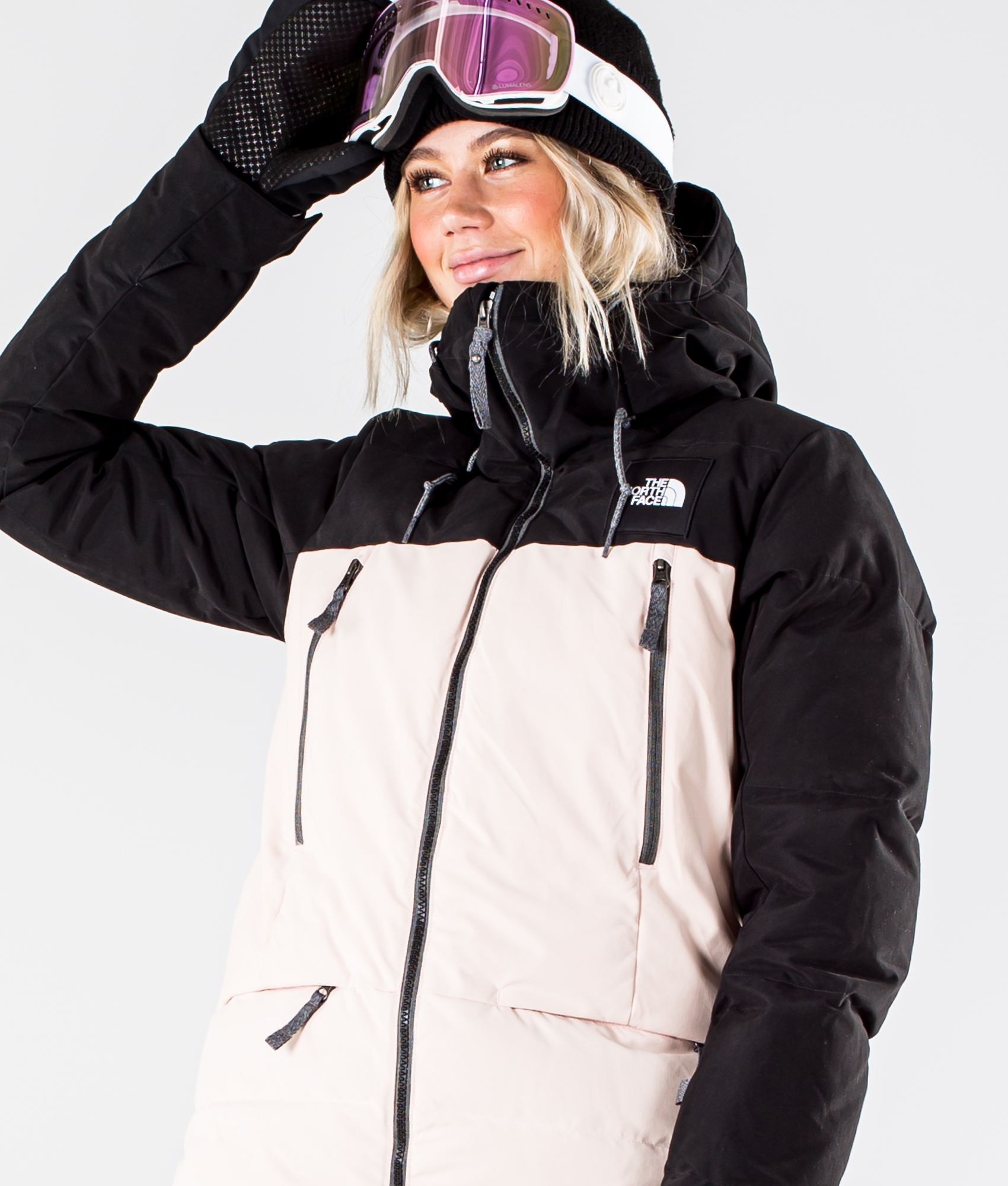 the north face black and pink jacket