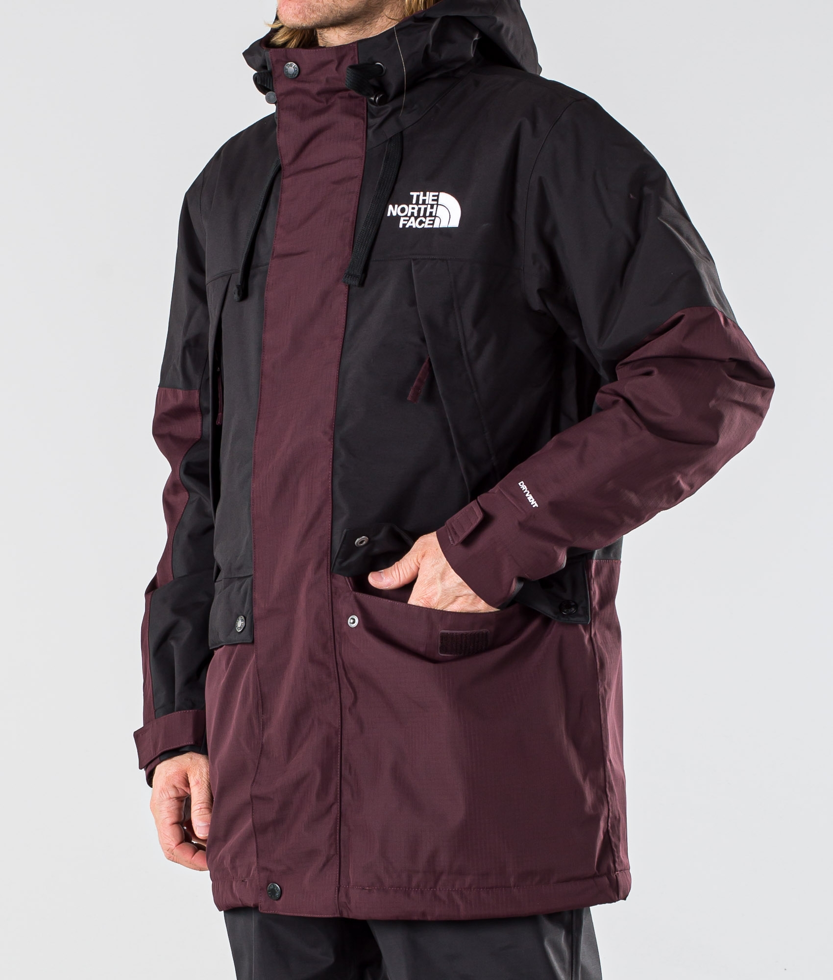 brown and black north face jacket