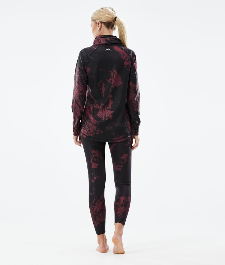 Snuggle W Baselayer top Dame 2X-Up Paint Burgundy