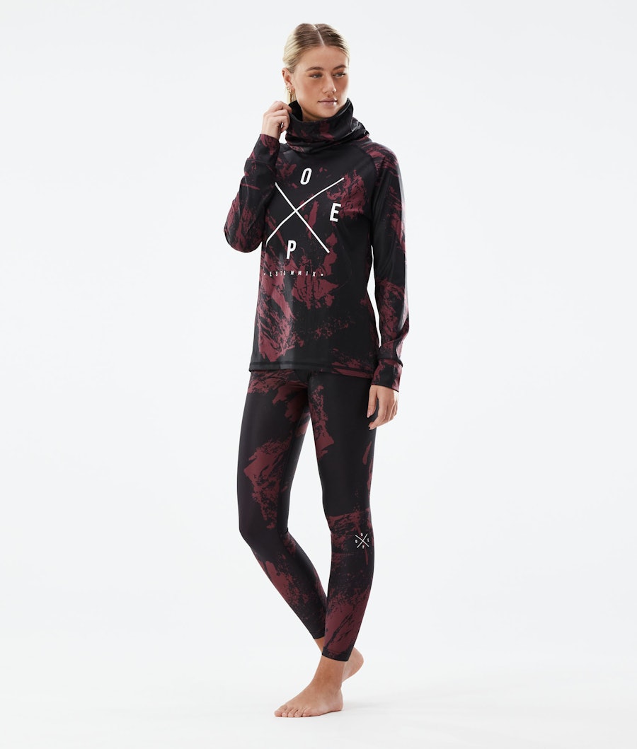 Dope Snuggle 2X-UP W Women's Base Layer Pant Paint Burgundy