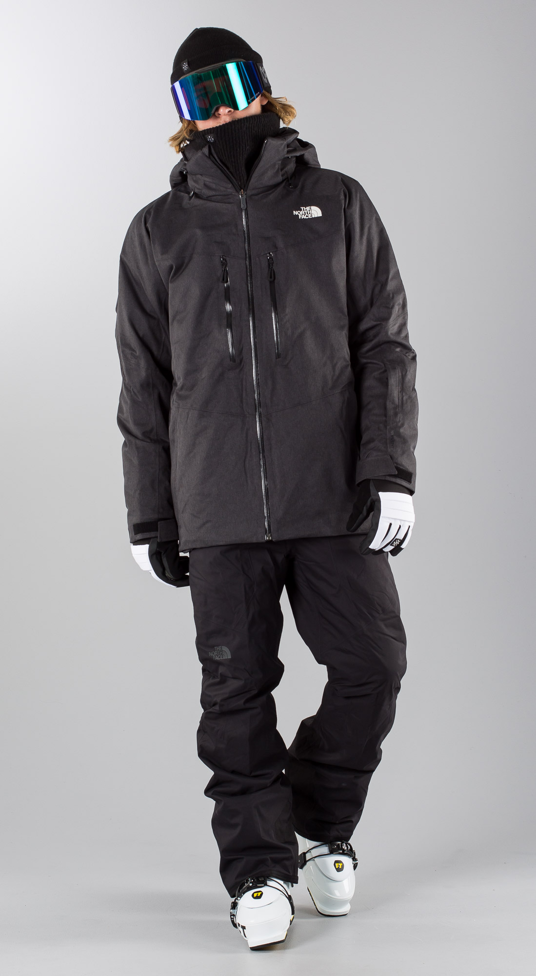 black north face ski jacket